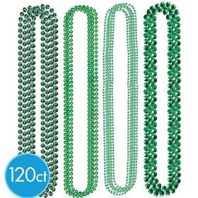 St Patricks Day assorted green beads decorations