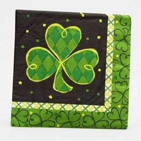 St. Patrick's Day Decorations Shamrock Dots Lunch Napkins