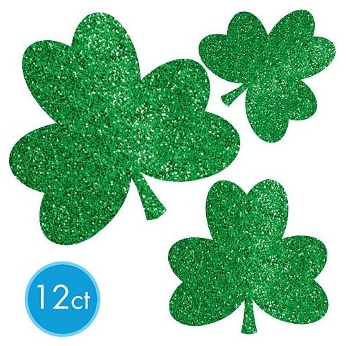 Shamrock Glitter Assorted Value Pack Cutouts 12ct