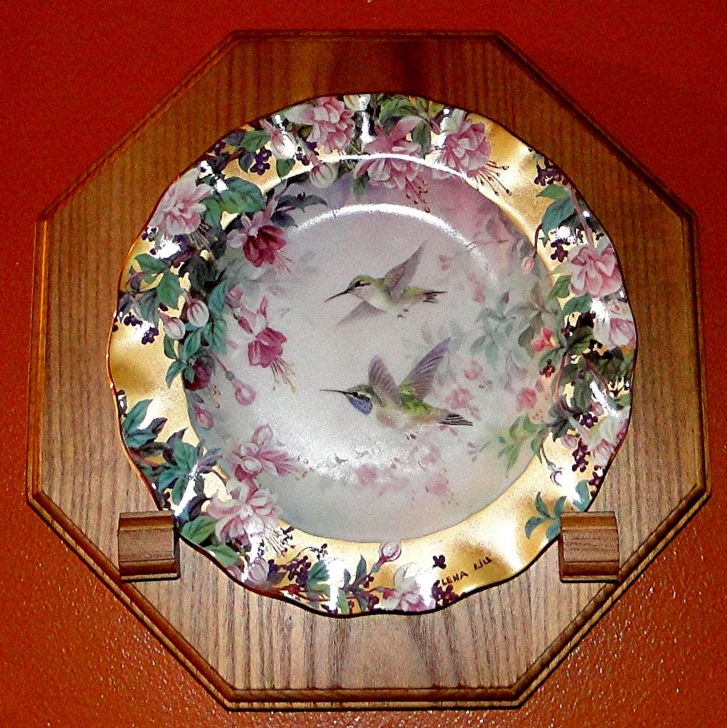 Brown Oak Wood Plate Frame Holder New Wall Hanging eBay