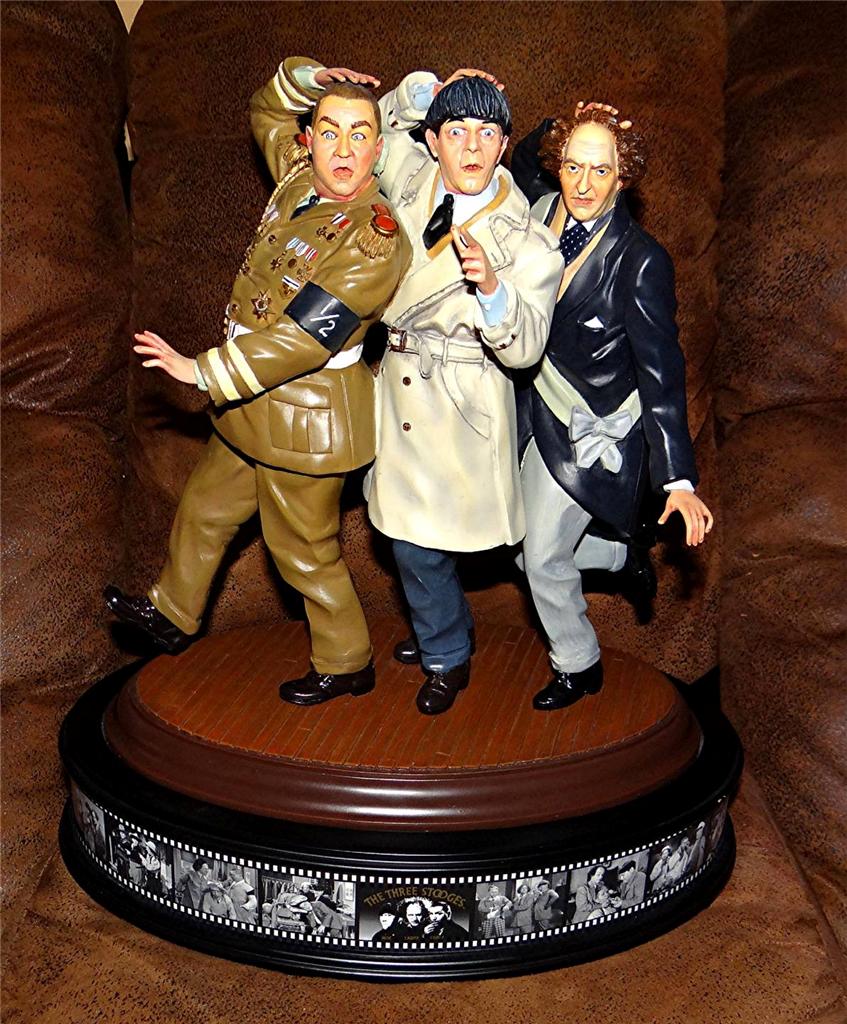 THE THREE STOOGES COMEDY THE FRANKLIN MINT FIGURINE SCULPTURE
