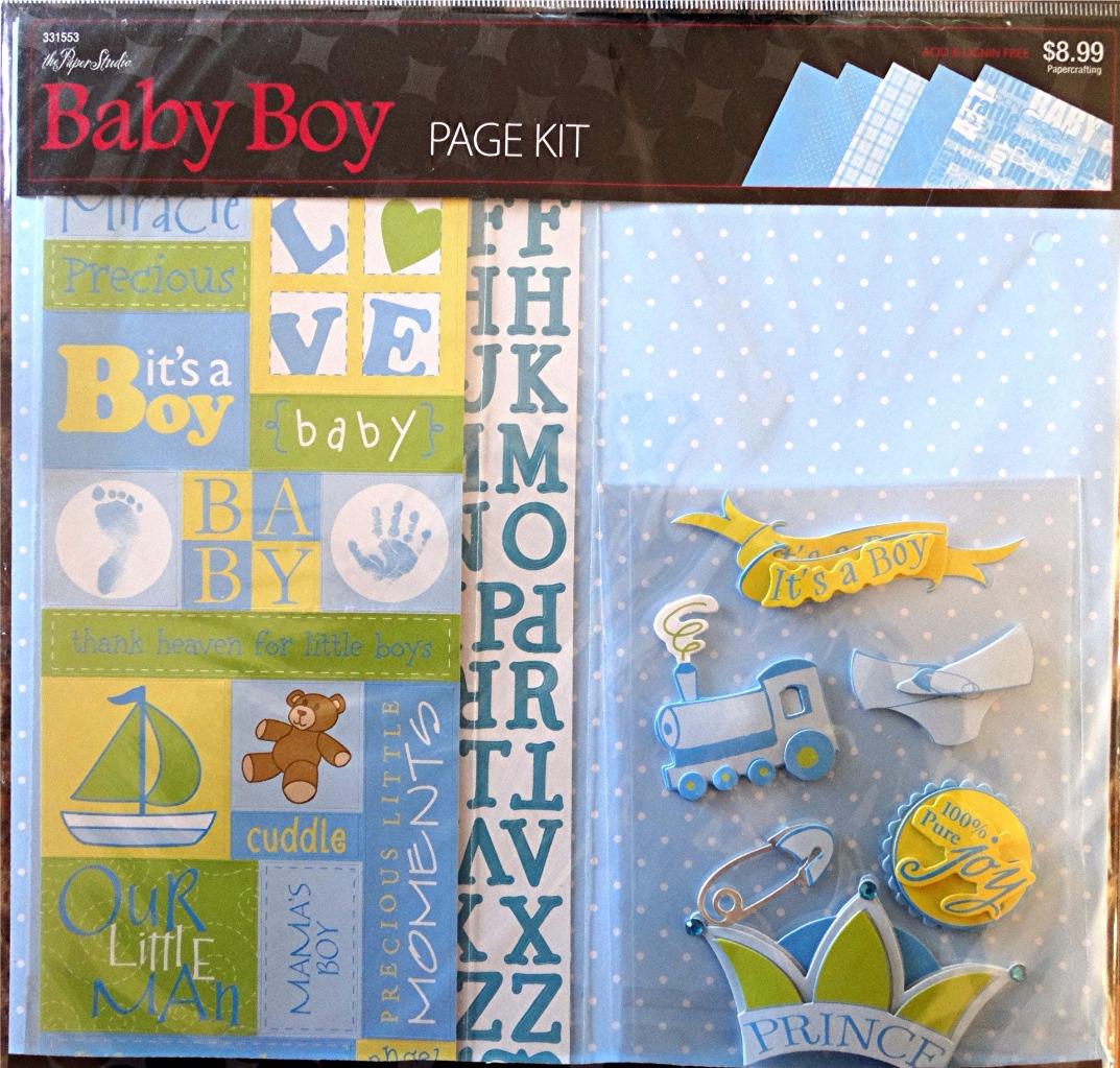 The Paper Studio, Baby Boy Scrapbooking Page Kit with Stickers, 12"x12" paper eBay