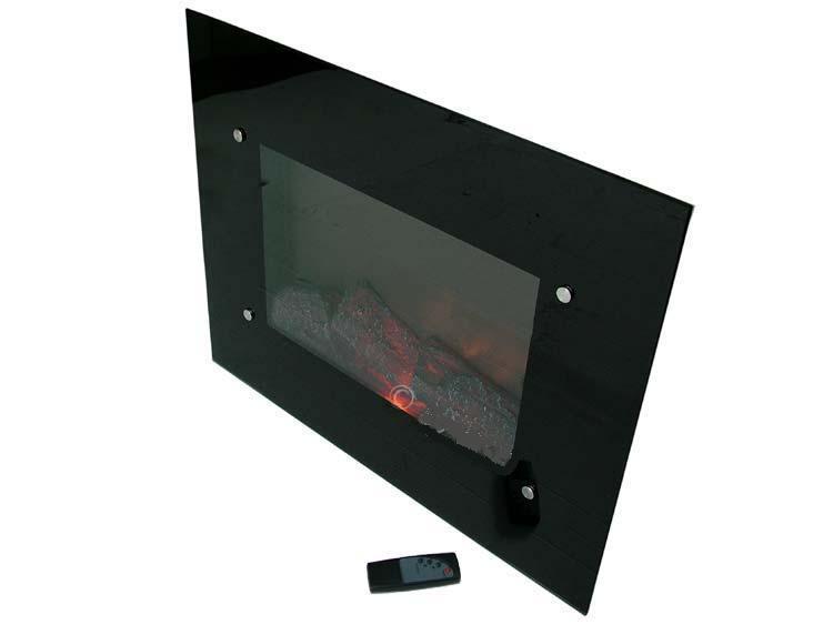 Wall Mounted Electric Fire FlatFaceplate Remote Control eBay