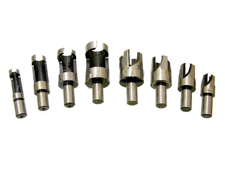 8piece Core Wood Plug Cutters Drill bits in Wooden Box eBay