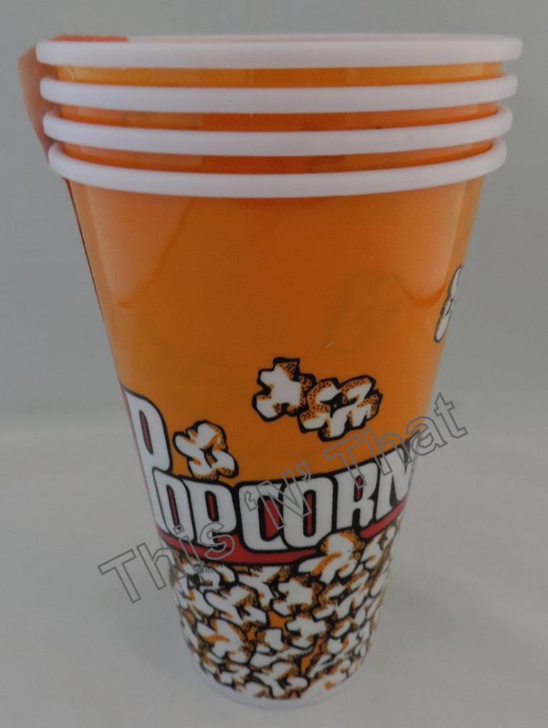 Movie Popcorn Bowls Holders 4, 8 or 12 Piece sets Plastic Tub Theater Bags eBay