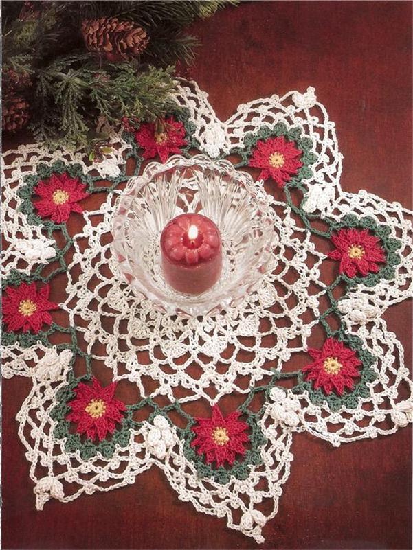 Vintage Poinsettias Doily Crochet Pattern