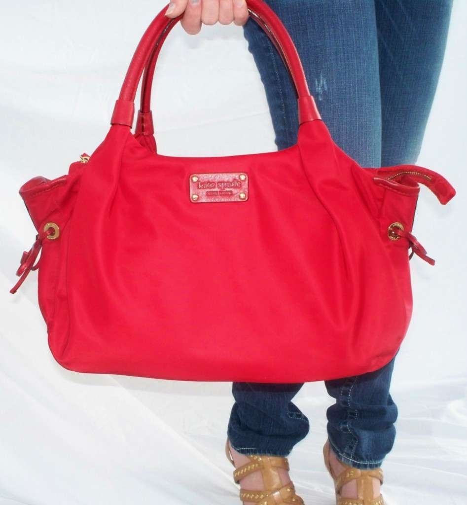 NEW NWT kate spade Red Nylon Grammercy Stevie Purse bag