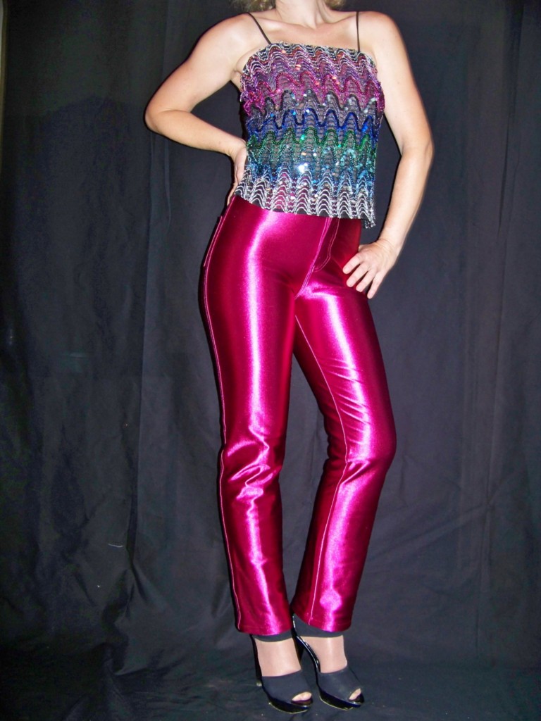 Vtg Spandex Disco Pants Liz Clairborne Shiny Rocker Ebay 1968