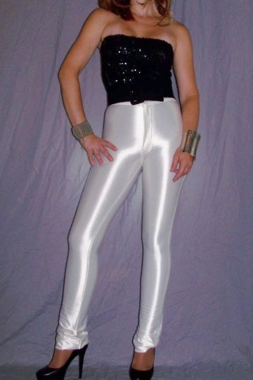 white disco pants