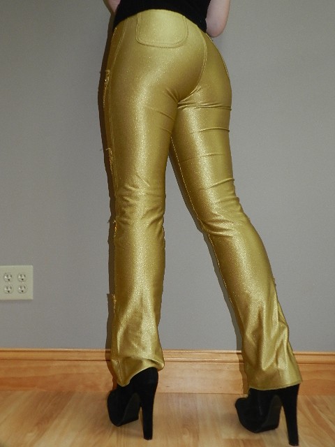 Vtg 80s Spandex Disco Pants Trousers Sequins Rocker Dance Costume Michi Gold Ebay 2772