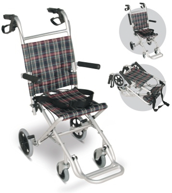 Superb Lightweight Pediatric Aluminum Transport Wheelchair for Junior