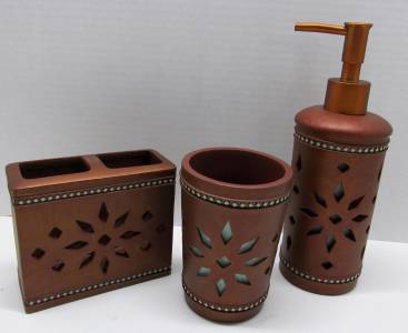 Southwest Aztec Bath Set 4 Piece Soap Dispenser Tumbler