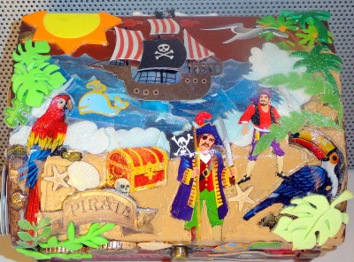 Tall Jewelry Chest on Ooak Handmade Large Decorated Wood Pirate Treasure Chest Jewelry
