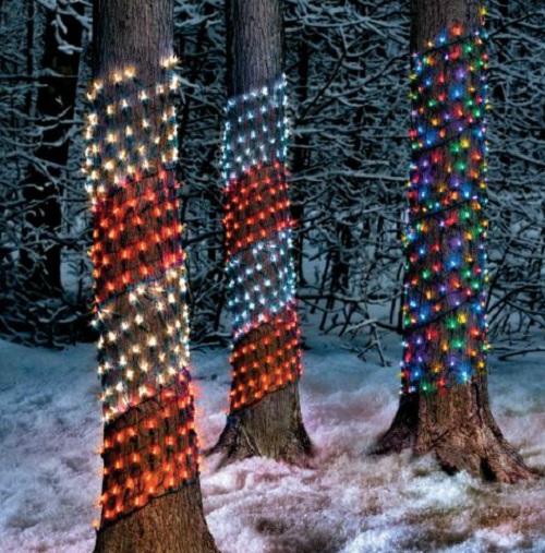 Multi Red White OUTDOOR LED TREE TRUNK CHRISTMAS NET LIGHTS Yard