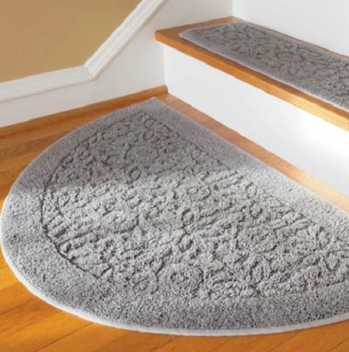NON SLIP 100% Cotton Washable SCROLL 39x24 HALF ROUND AREA RUG CARPET 4 ...