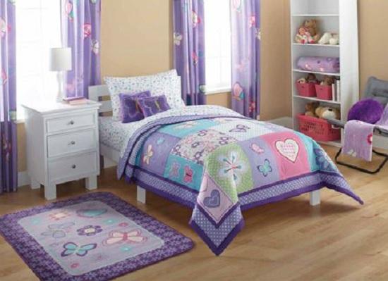 SUPER SET Girls Purple Blue BUTTERFLY Comforter Sheets Pillow Rug Bedding TWIN SUPER SET Girls Purple Blue BUTTERFLY Comforter Sheets Pillow Rug Bedding TWIN