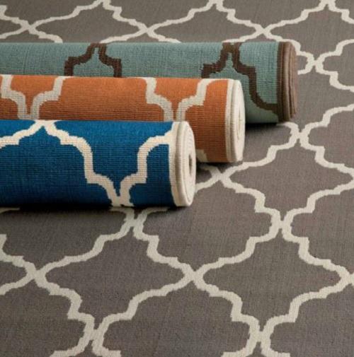 MODERN FUN MOROCCAN TRELLIS GEOMETRIC Outdoor Indoor Area Rug MULTI