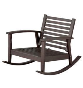 DARK BROWN OUTDOOR EUCALYPTUS WOOD ROCKING CHAIR ROCKER ...