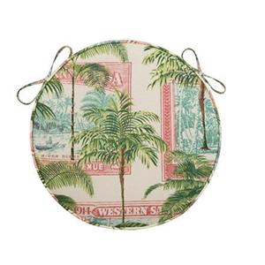 INDOOR OUTDOOR ROUND BISTRO 16" SEAT CUSHION PAD PALM TREE ...