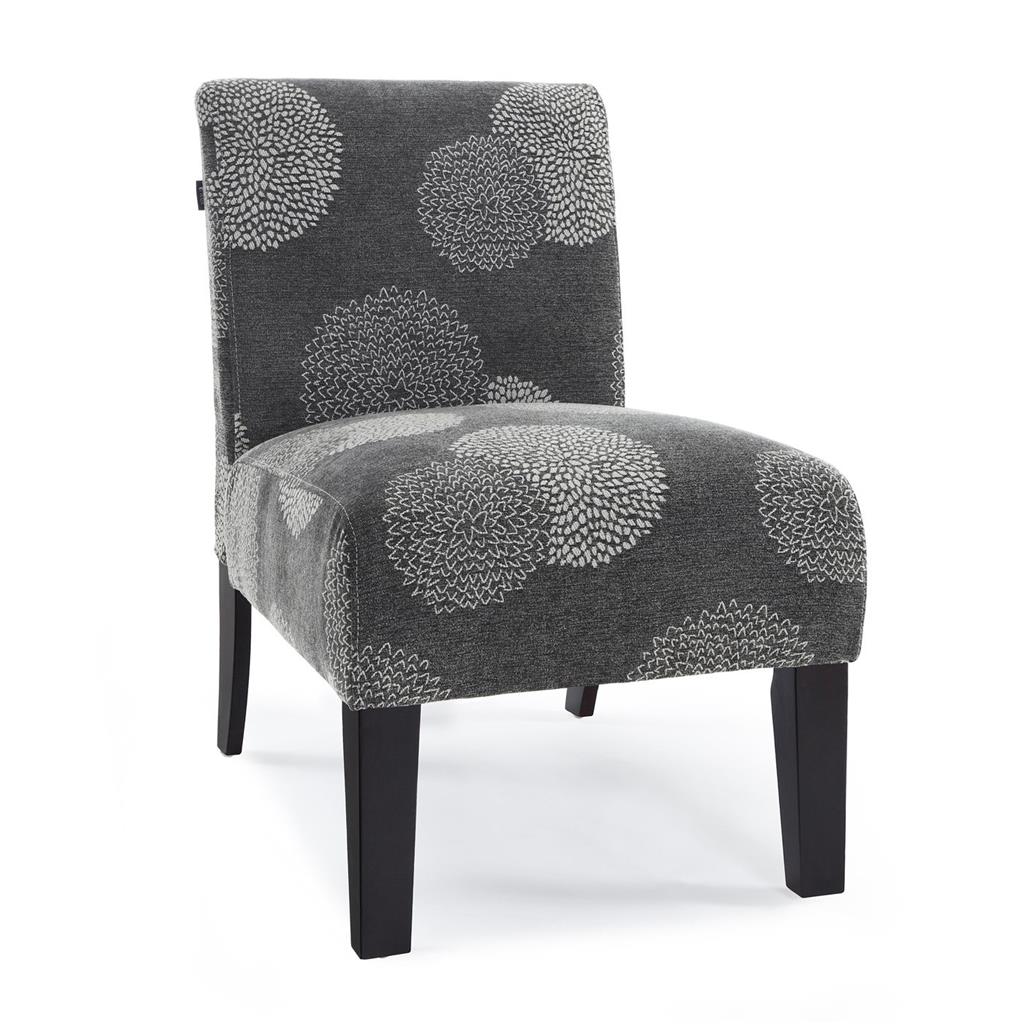MODERN CONTEMPORARY ARMLESS UPHOLSTERED FLORAL ACCENT CHAIR Furniture 8