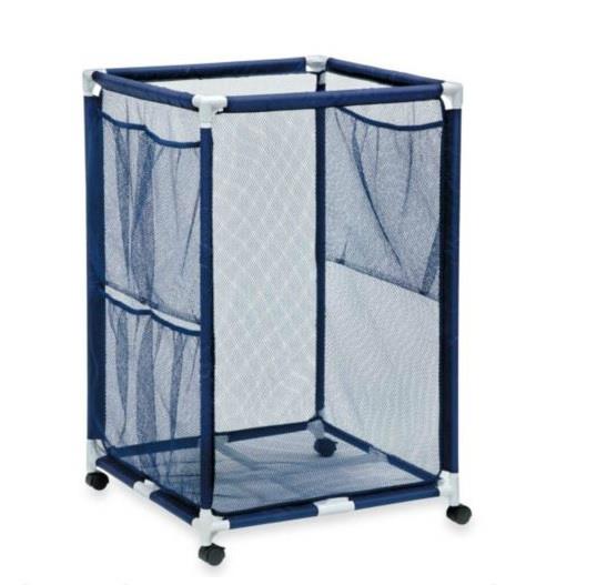 mesh pool storage bin rolling cart