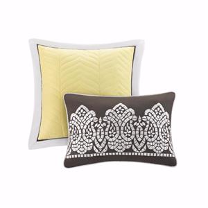 Cool Modern Aqua Blue Yellow Paisley Coverlet Quilt Bedspread Shams Pillows Set