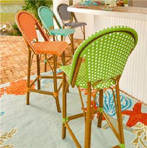 Outdoor 45" High Back Bar Stools Counter Height Chairs ...