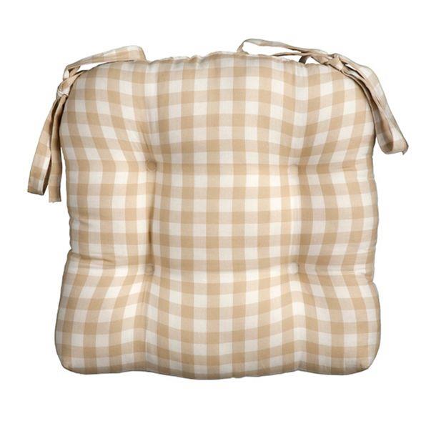 15" Sq Country Gingham Buffalo Checks Dining Chair Pads Cushions 4