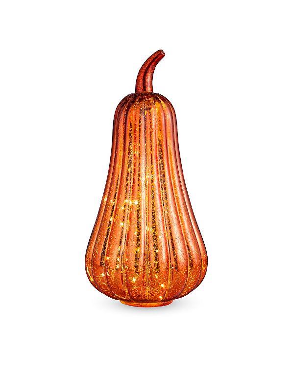 Fall Boutique Orange Mercury Glass Lighted Pumpkins Gourds Fall Autumn