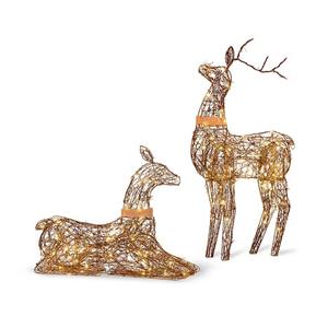sale set 2 lighted rustic grapevine deer doe buck outdoor sale set 2 lighted rustic grapevine deer doe buck outdoor