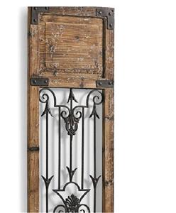 Modern Vintage Rustic Wood Metal Antiqued Garden Gate Wall ...