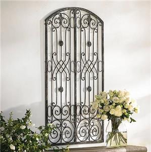 Antiqued Iron Metal Outdoor Garden Gate Wall Decor Shutter Trellis