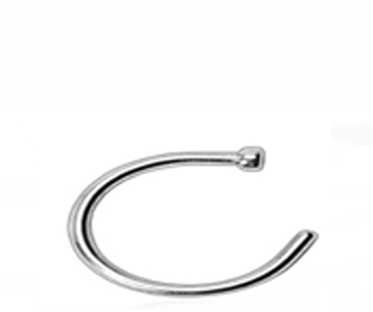 1 Titanium Ion Surgical Steel Nose Open Hoop Ring 8mm or 10mm 20 or