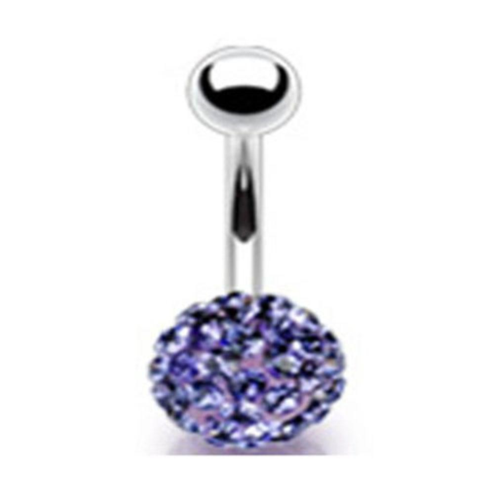 Multi Crystal Ferido Ball Belly Button Stainless Steel Barbell Ring Navel B406 eBay
