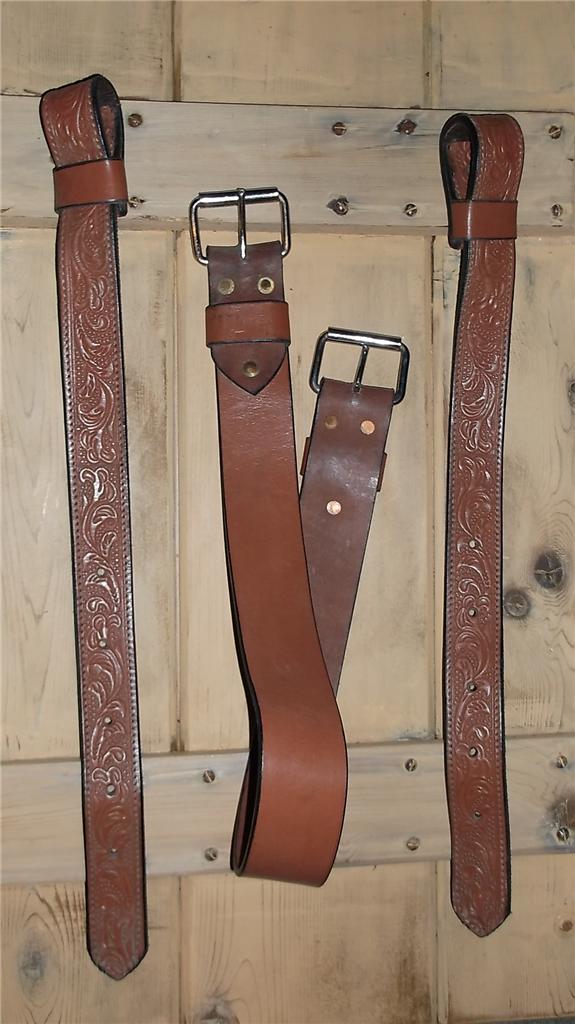 36" Western Saddle Leather Back Girth off billets Set Horse Tack A110