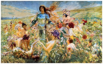 Knight of the Flowers by Rochegrosse Canvas Print