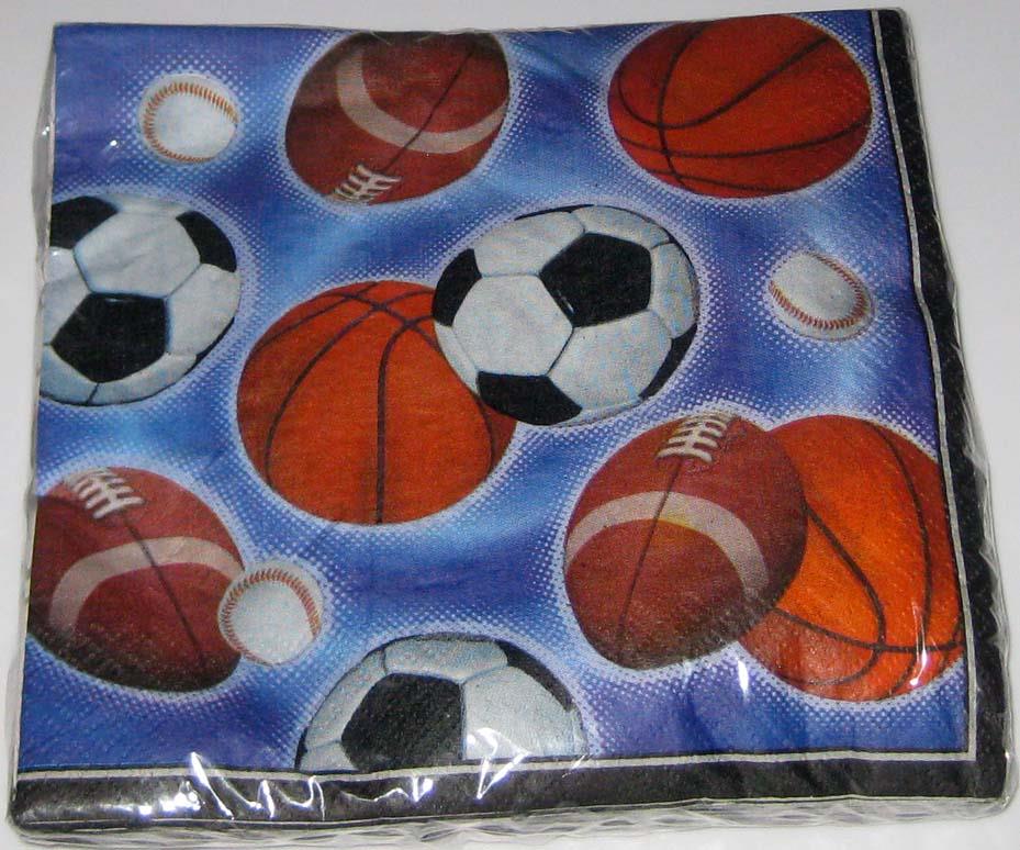 PARTY NAPKINS Bride to Be Bridal Shower Sports Birthday Football Basketball