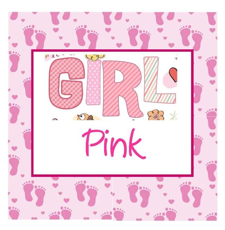 baby shower favor stickers - pink or blue - scallop circle