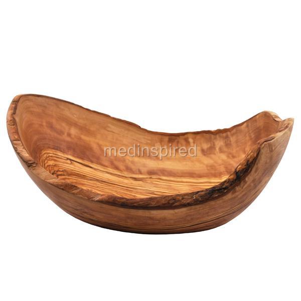 OLIVE WOOD BOAT SHAPED RUSTIC 37cm FRUIT BOWL (OL081) eBay