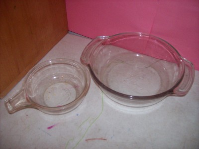 Lot Of 2 Pyrex And Anchor Ovenware Clear Cooking Dish