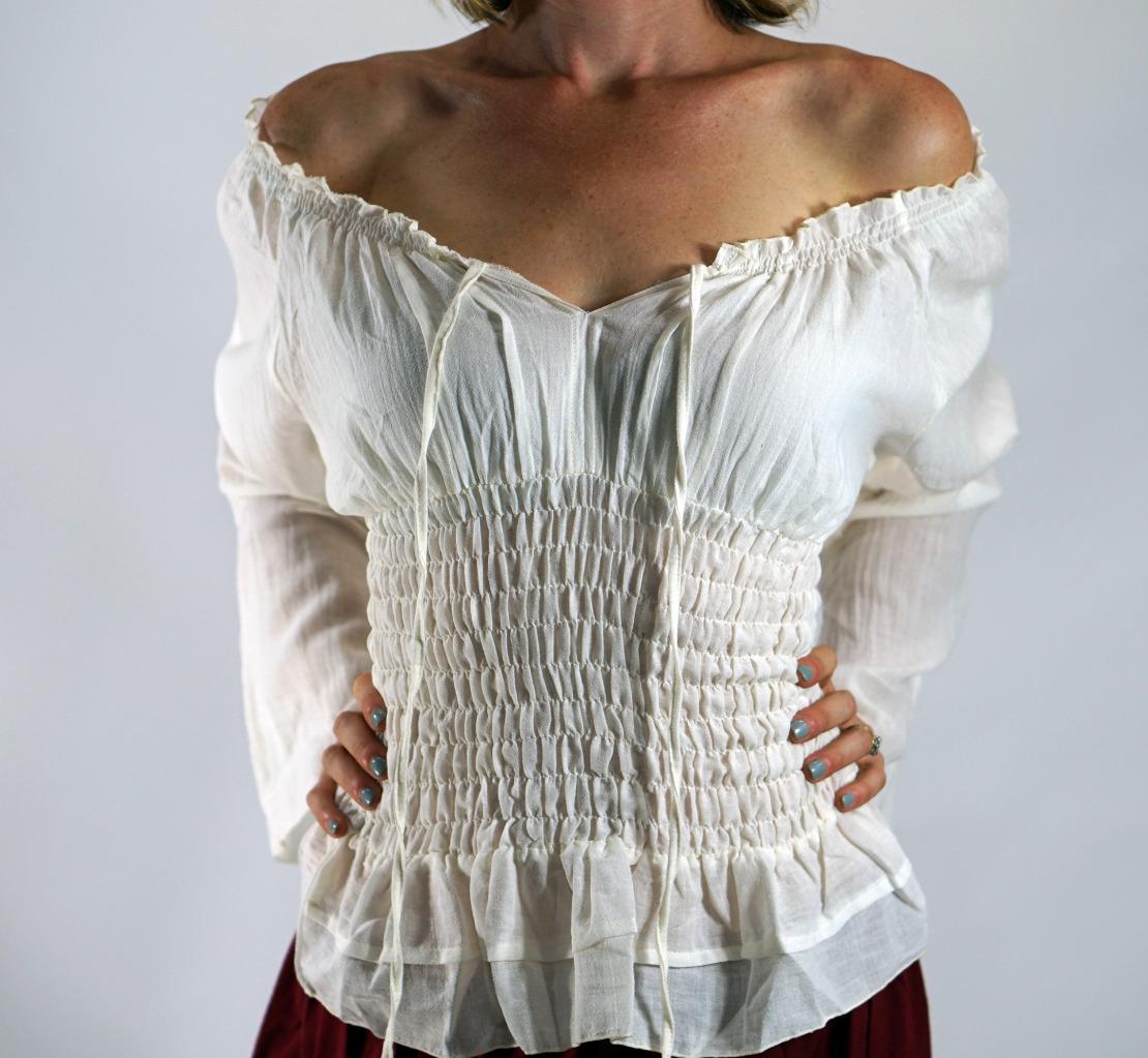  LS PEASANT BLOUSE Zootzu Pirate Renaissance Costume Chemise Gypsy Top CREAM eBay