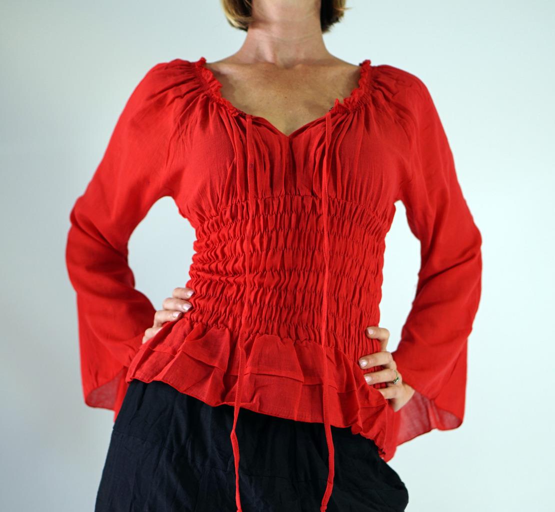  LS PEASANT BLOUSE Zootzu Pirate Renaissance Costume Chemise Gypsy