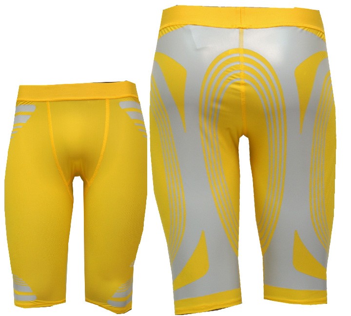 New Mens 65 Adidas TECHFIT Power Compression Tights Shorts Yellow
