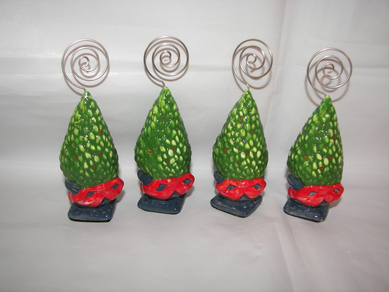 christmas tree green topiary ceramic place card holders christmas tree green topiary ceramic place card holders