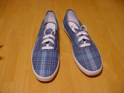 Bass Tennis Shoes on Keds Champion Teal Plaid Canvas Tennis Shoe  See Sizes    Ebay