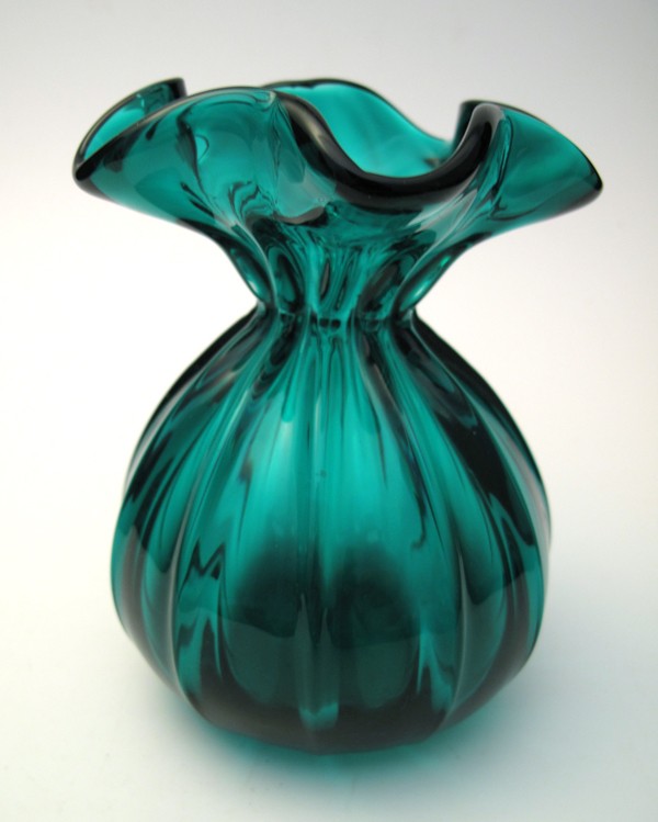 VINTAGE ITALIAN MURANO EMERALD GREEN ART GLASS VASE eBay
