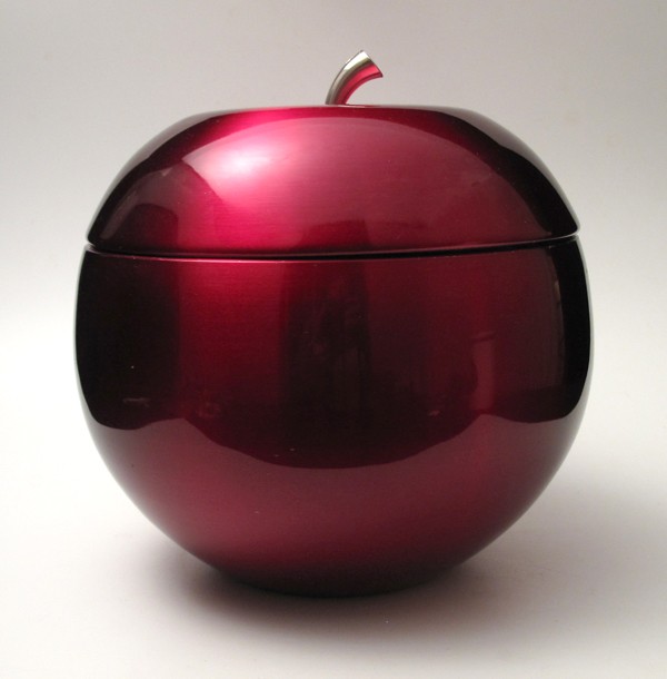 MID CENTURY VINTAGE VIBRANT RED ANODISED APPLE ICE BUCKET ATOMIC EAMES