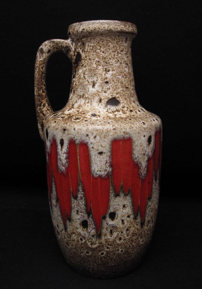 VINTAGE RETRO WEST GERMAN POTTERY HANDLED VASE MID CENTURY MODERN EAMES