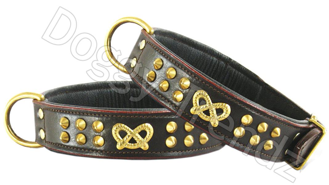 STAFFORDSHIRE STAFFY STAFFIE BULL TERRIER BROWN LEATHER DOG COLLAR SOFT