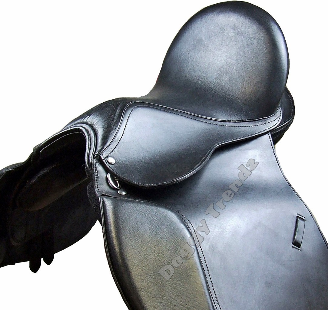 NEW 17" GP ALL PURPOSE LEATHER HORSE TREELESS JUMPING SADDLE IN BLACK